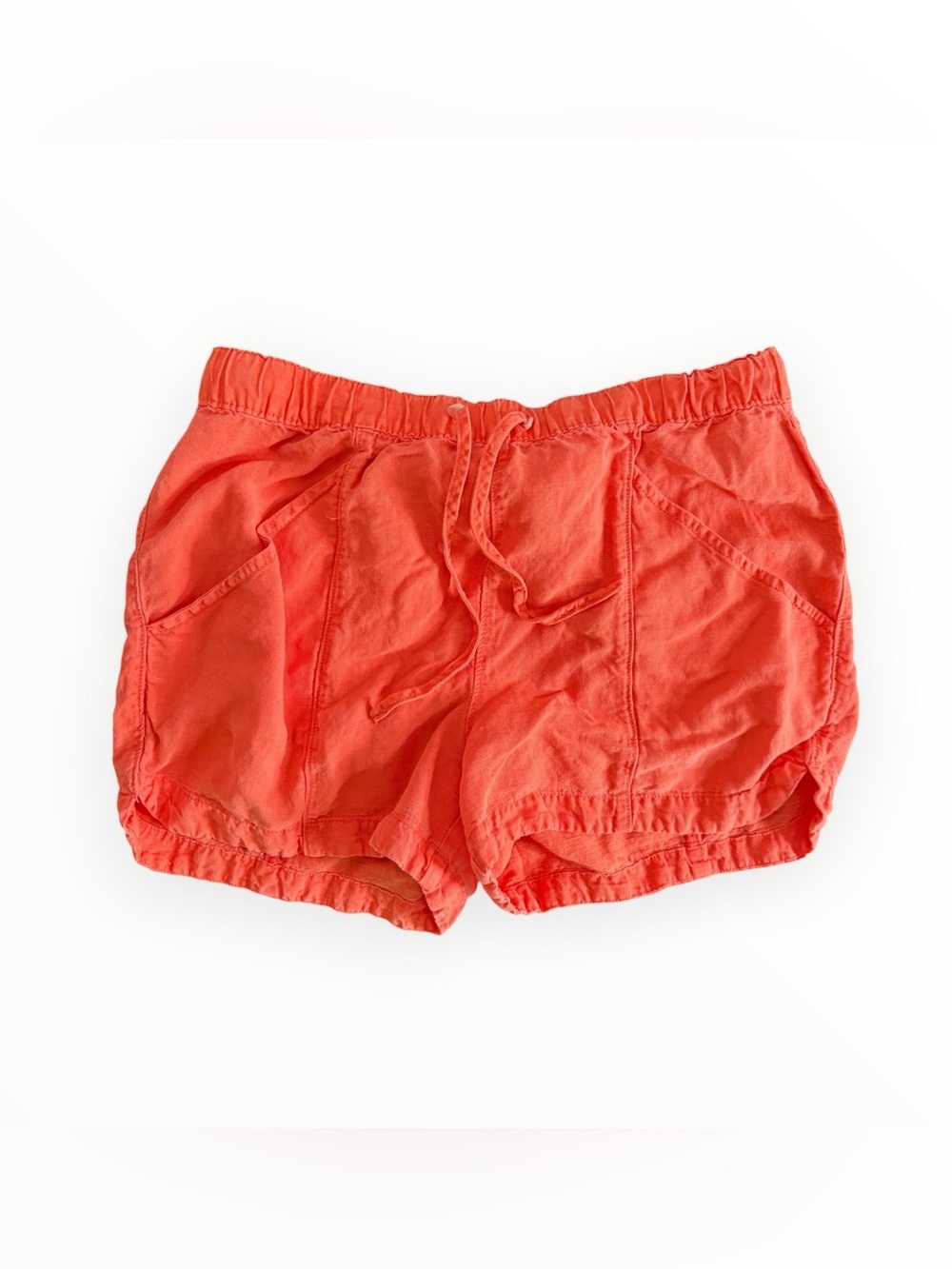 C&C California red coral drawstring linen shorts EUC women’s medium